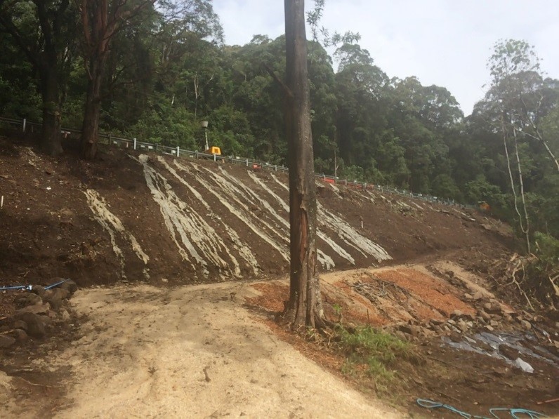 A portion of Tomewin Mount Road was damaged during the weather event from ex-tropical cyclone Debbie.